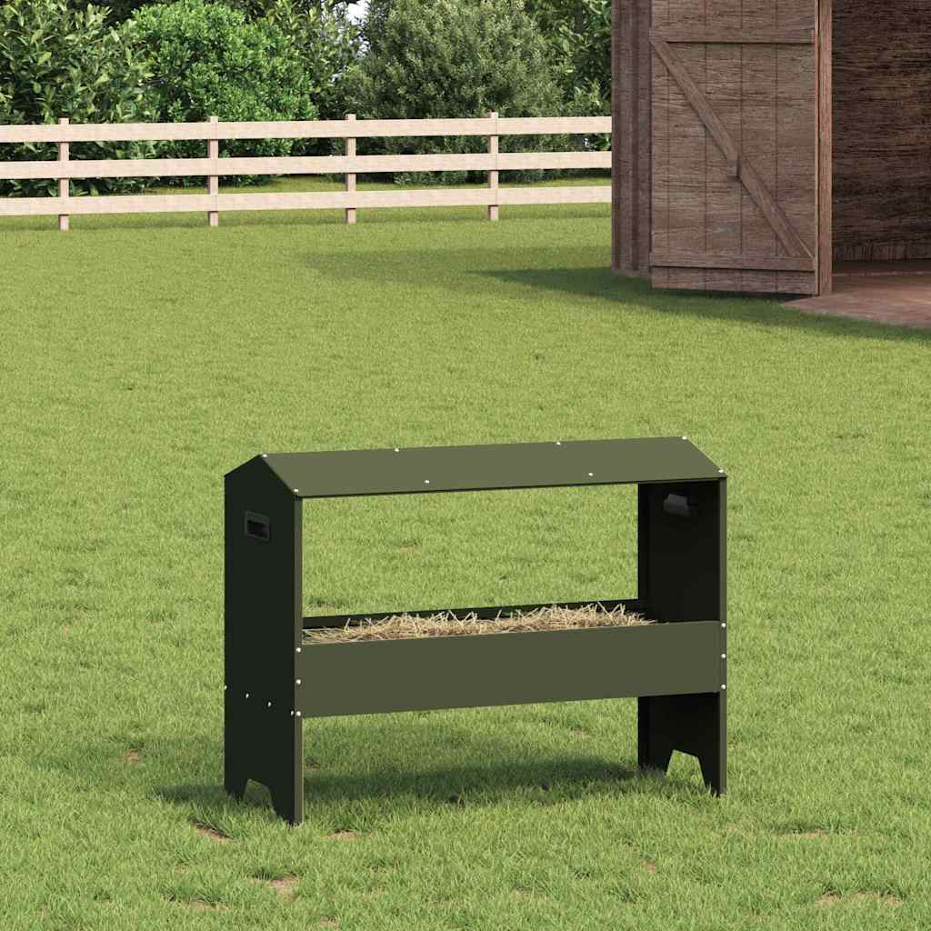 vidaXL Voederbak voor vee Olijf Groen 79 x 35 x 62 cm