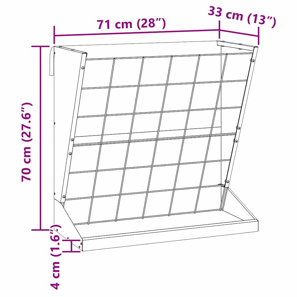 vidaXL Hooi Feeder Zwart 71 x 33 x 70 cm Koudgewalst Staal