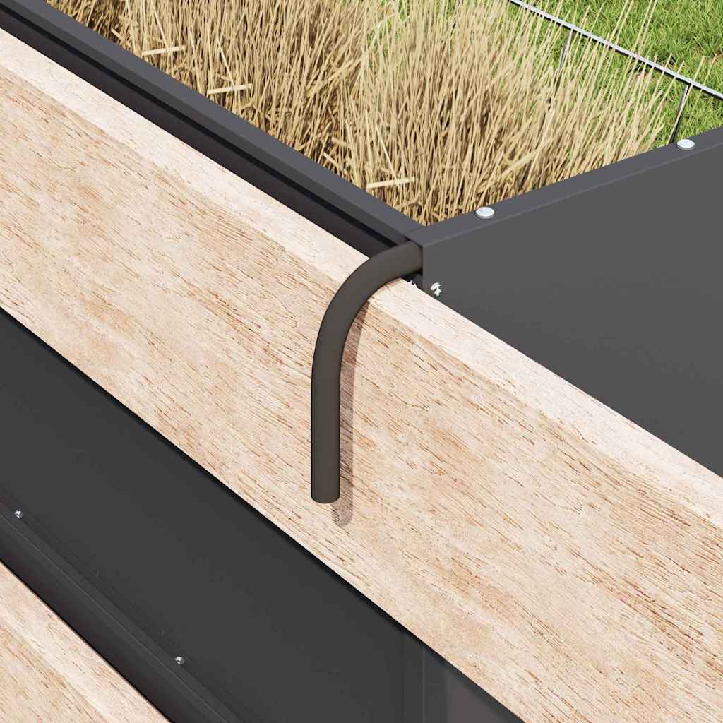 vidaXL Hooi Feeder Zwart 71 x 33 x 70 cm Koudgewalst Staal
