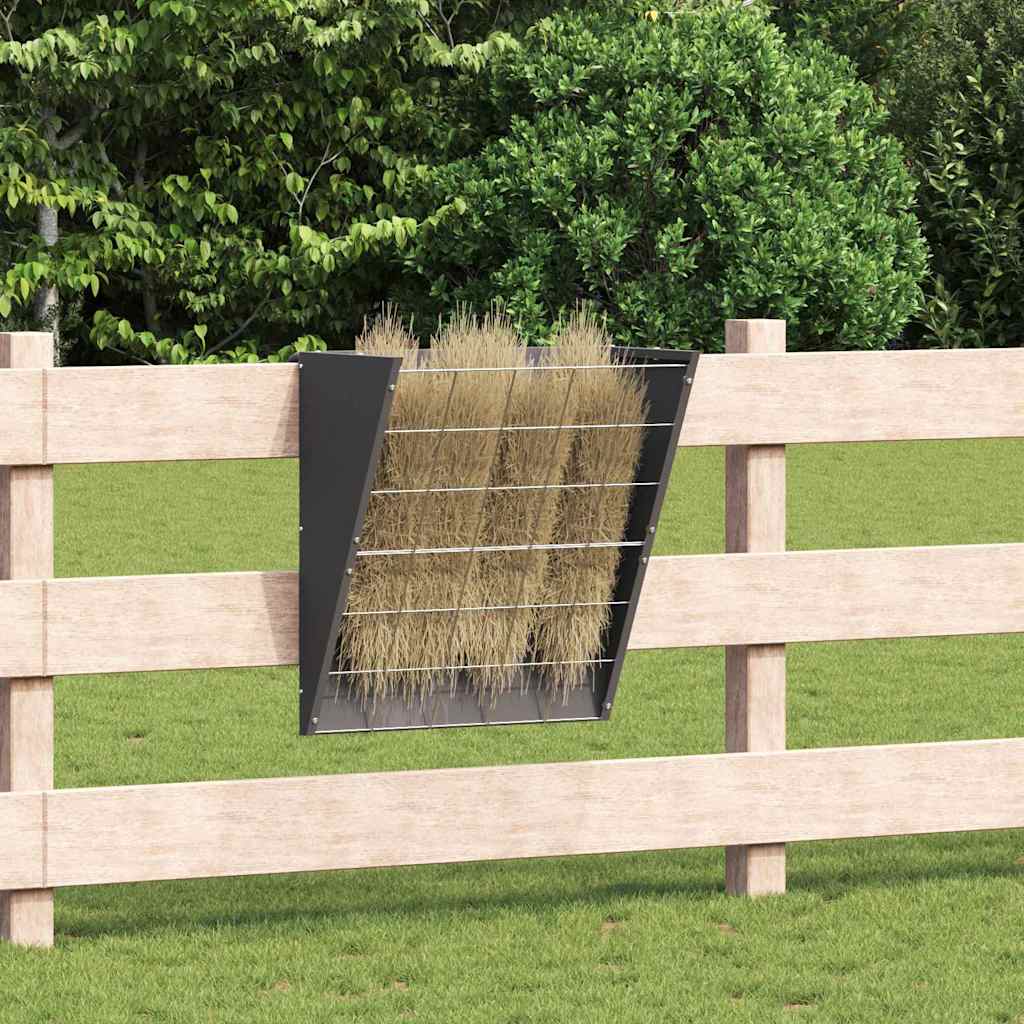 vidaXL Hangend Hooi Feeder Zwart 61 x 33 x 66 cm Koudgewalst Staal