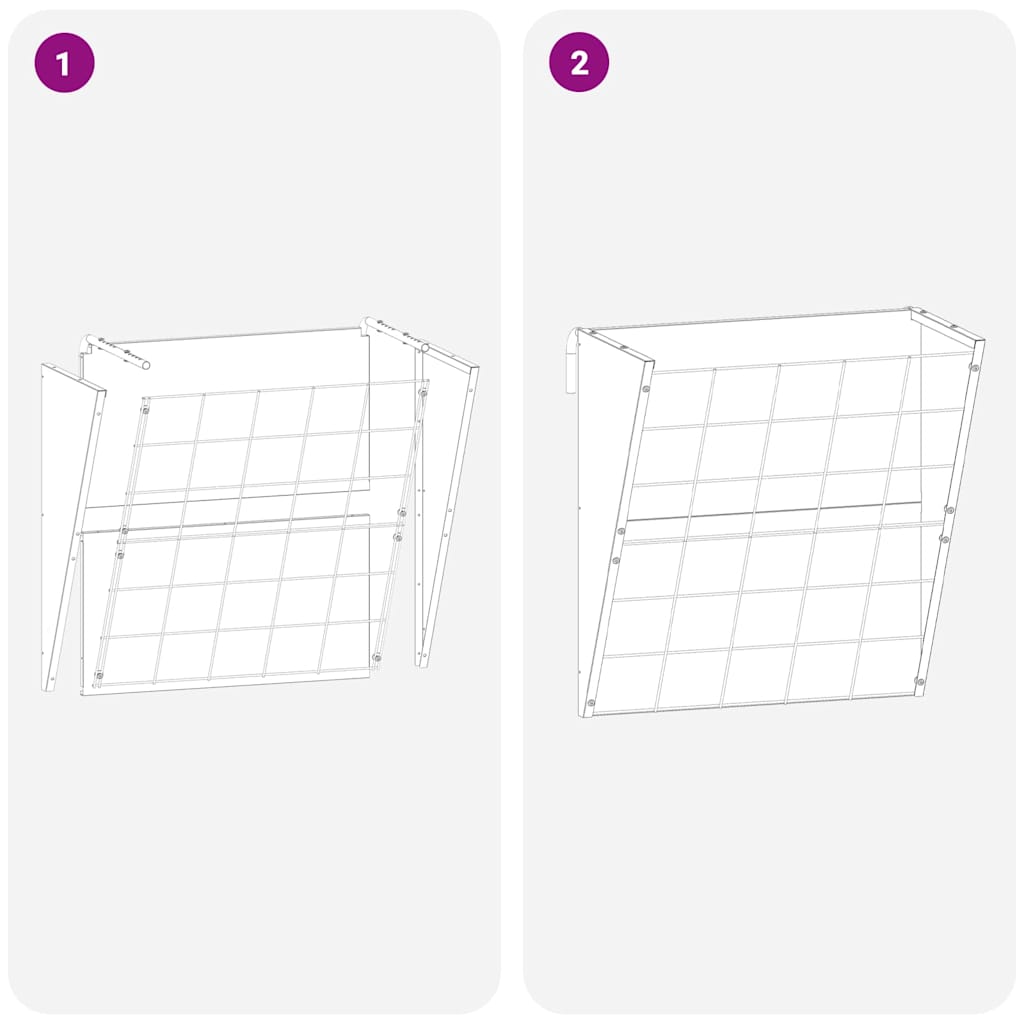 vidaXL Hangend Hooi Feeder Zwart 61 x 33 x 66 cm Koudgewalst Staal