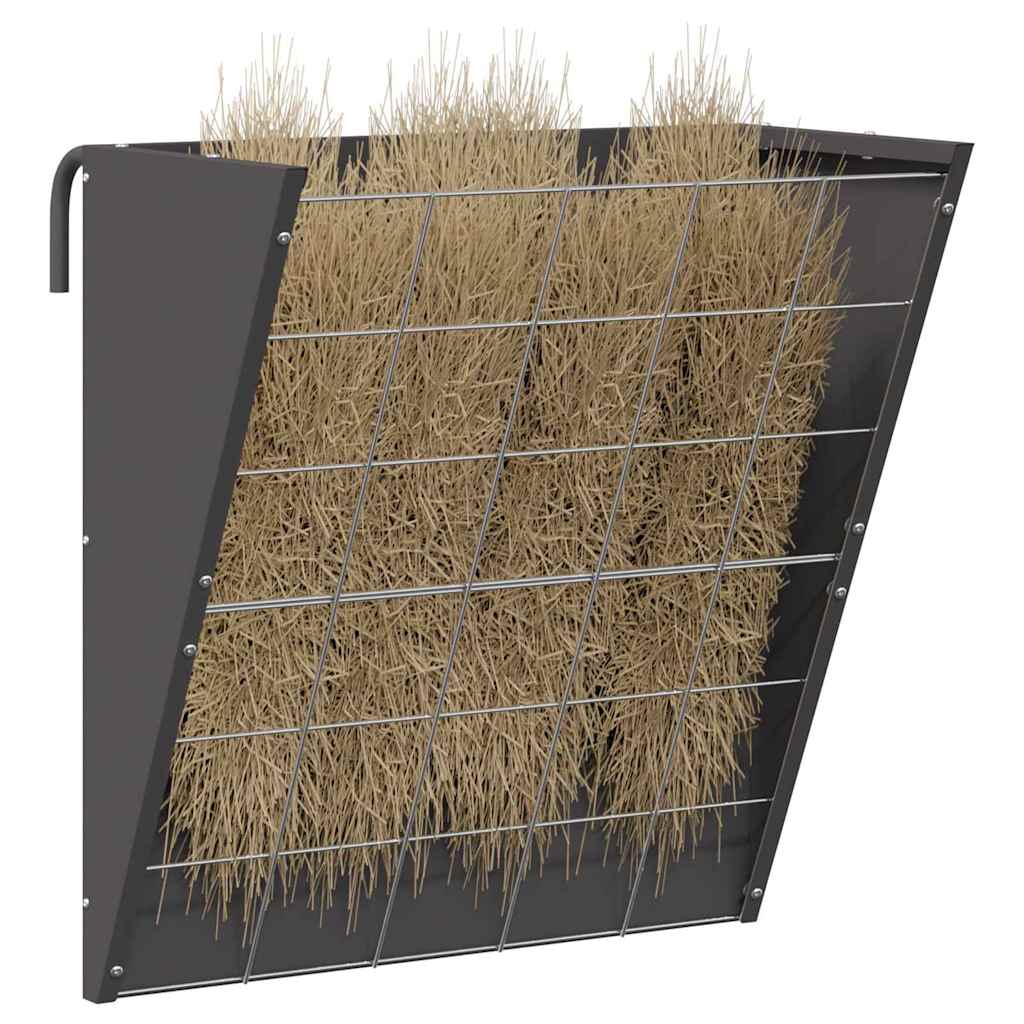 vidaXL Hangend Hooi Feeder Zwart 61 x 33 x 66 cm Koudgewalst Staal