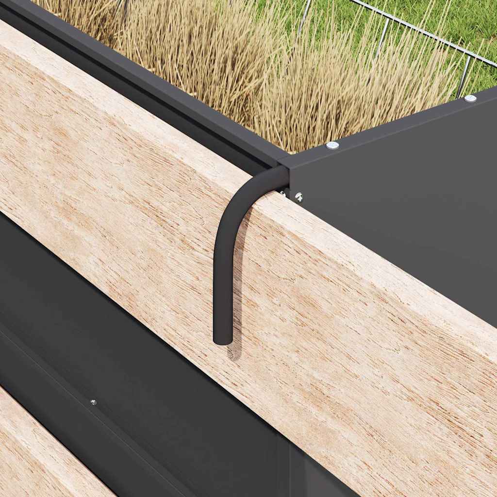 vidaXL Hangend Hooi Feeder Zwart 61 x 33 x 66 cm Koudgewalst Staal
