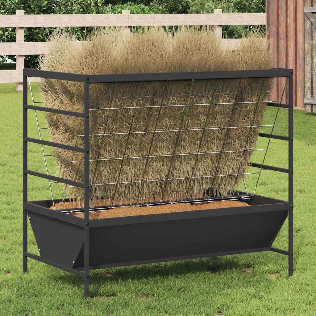 vidaXL Vee voeder Zwart 100 x 60 x 90 cm Koudgewalst Staal
