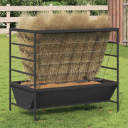 vidaXL Vee voeder Zwart 100 x 60 x 90 cm Koudgewalst Staal