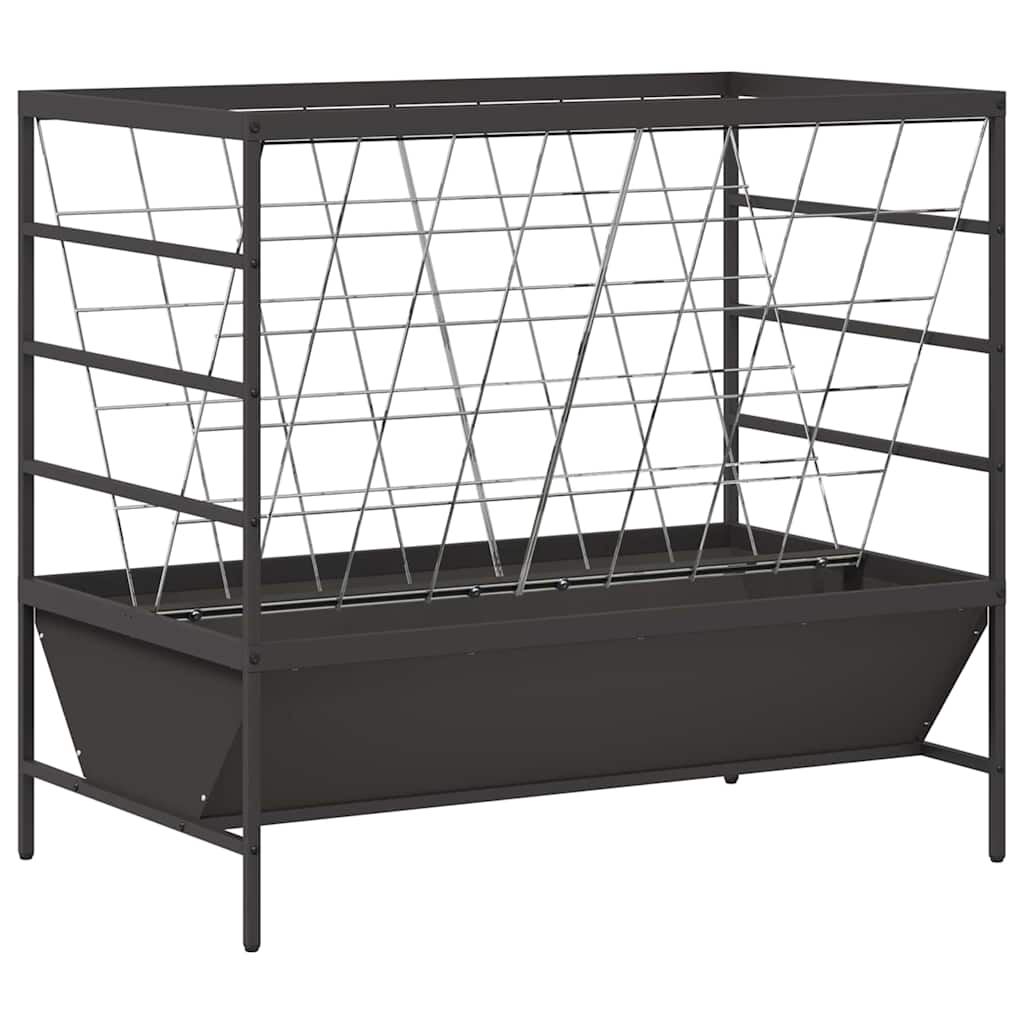 vidaXL Vee voeder Zwart 100 x 60 x 90 cm Koudgewalst Staal