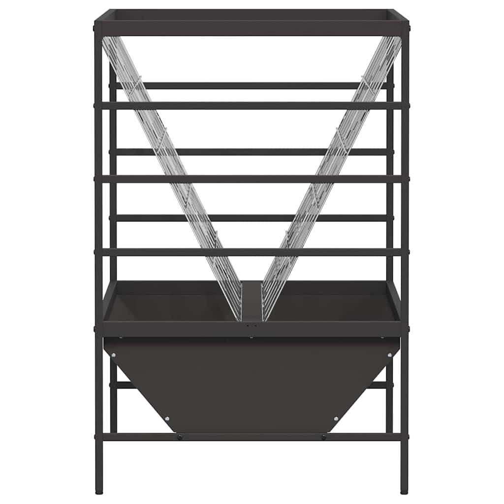 vidaXL Vee voeder Zwart 100 x 60 x 90 cm Koudgewalst Staal