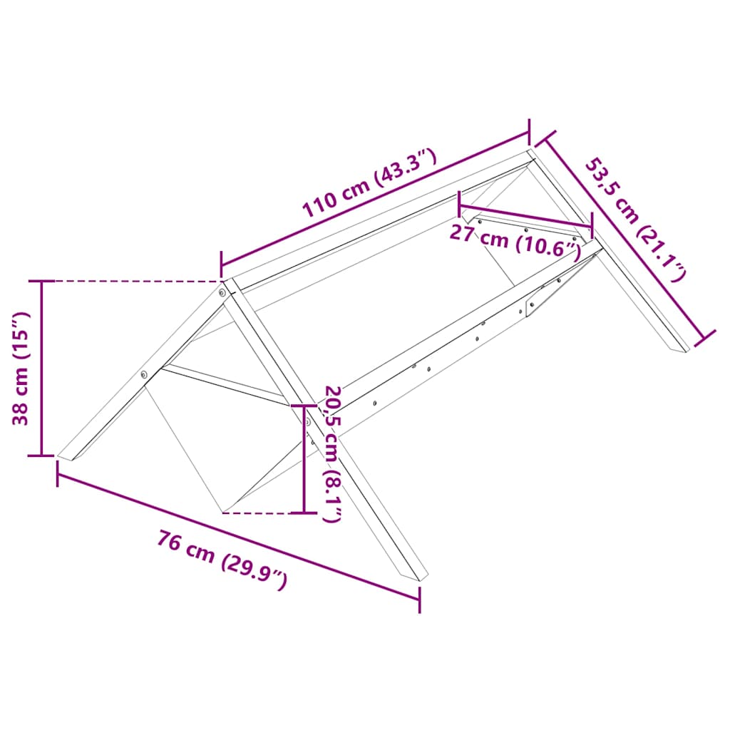 vidaXL Voederbak voor vee Zwart 111 x 76 x 38 cm Koudgewalst Staal