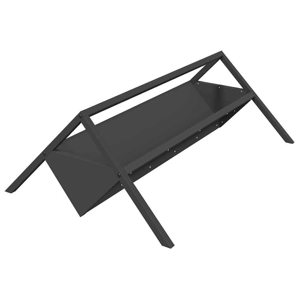 vidaXL Voederbak voor vee Zwart 111 x 76 x 38 cm Koudgewalst Staal