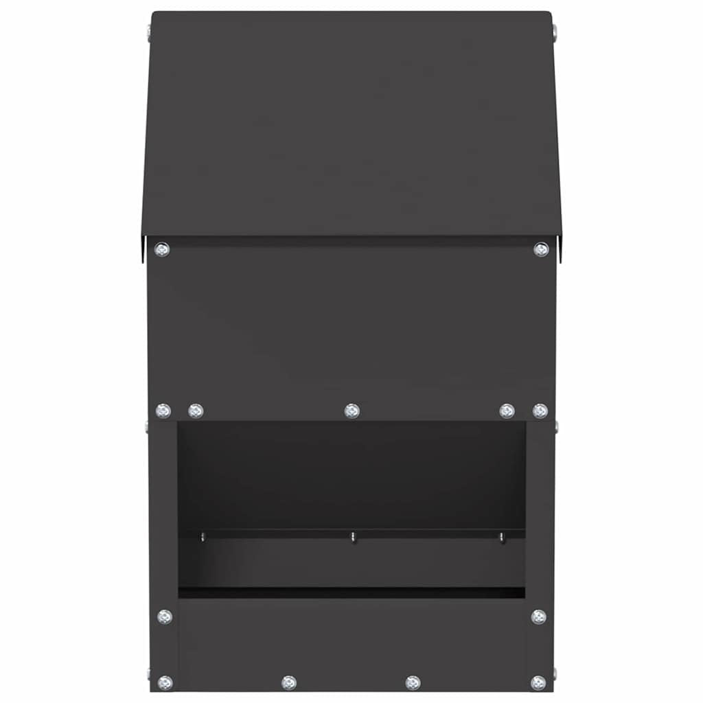 vidaXL Kip voerbak Zwart 21 x 16 x 33 cm Koudgewalst Staal