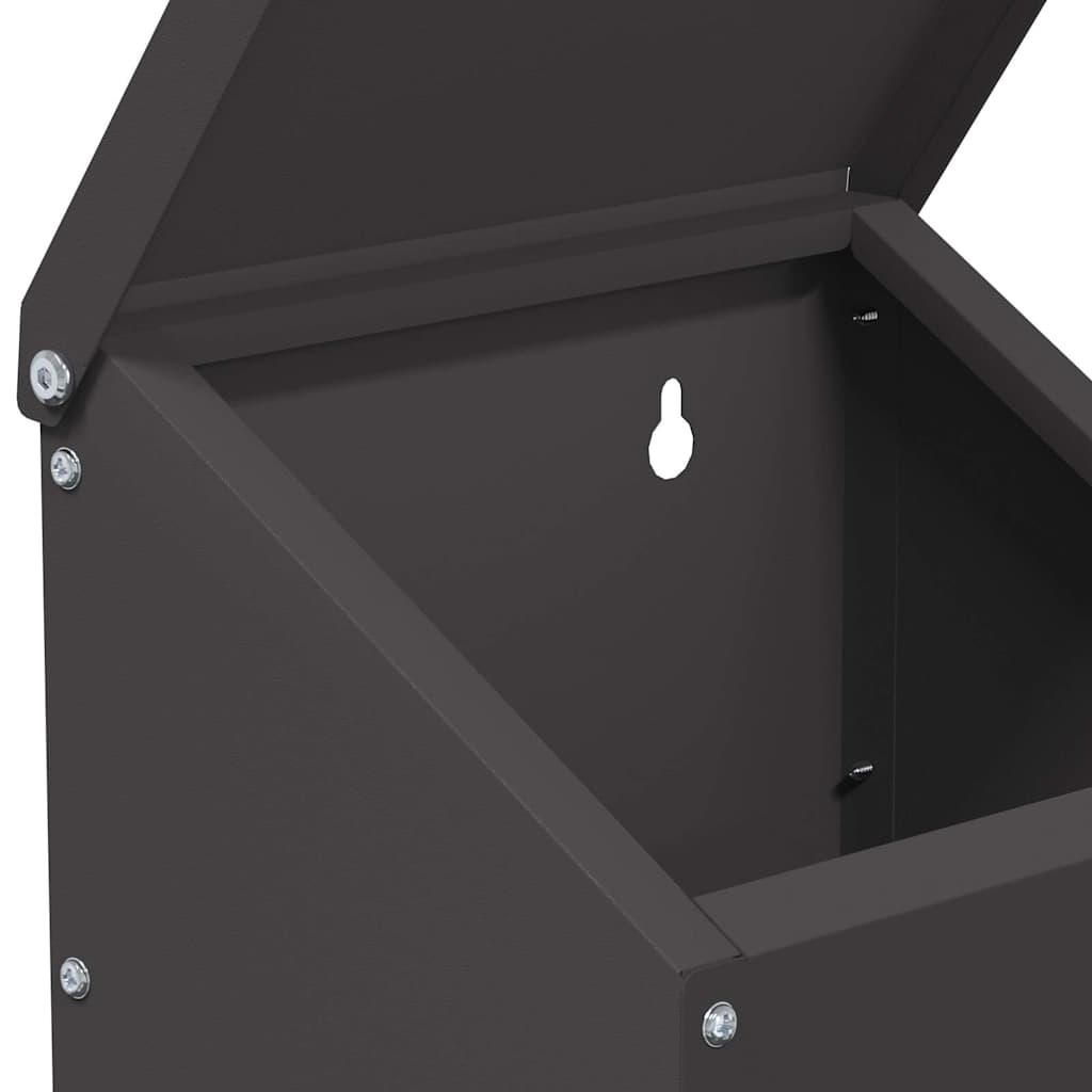 vidaXL Kip voerbak Zwart 21 x 16 x 33 cm Koudgewalst Staal