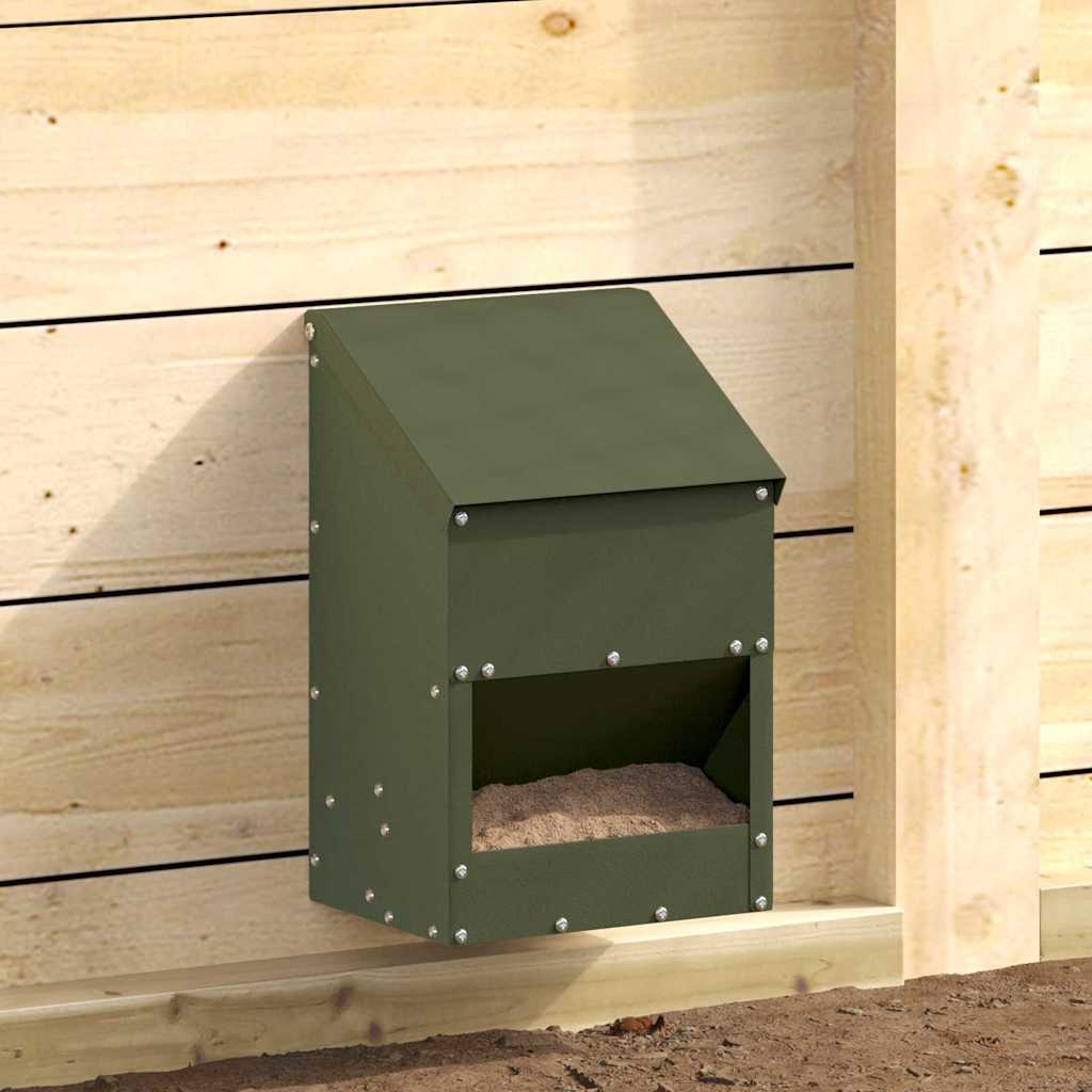 vidaXL Kip voerbak Zwart 21 x 16 x 33 cm Koudgewalst Staal