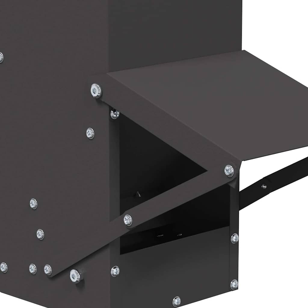 vidaXL Kip voerbak Zwart 13 x 12 x 51 cm Koudgewalst Staal