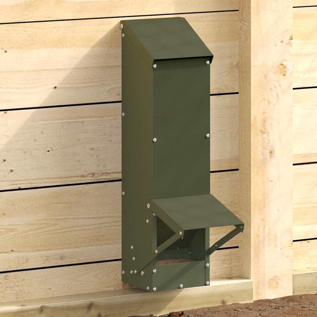 vidaXL Kip voerbak Zwart 13 x 12 x 51 cm Koudgewalst Staal