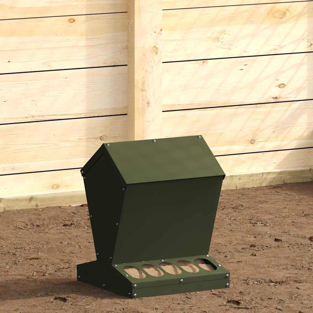 vidaXL Kip voerbak Zwart 40 x 40 x 45 cm Koudgewalst Staal