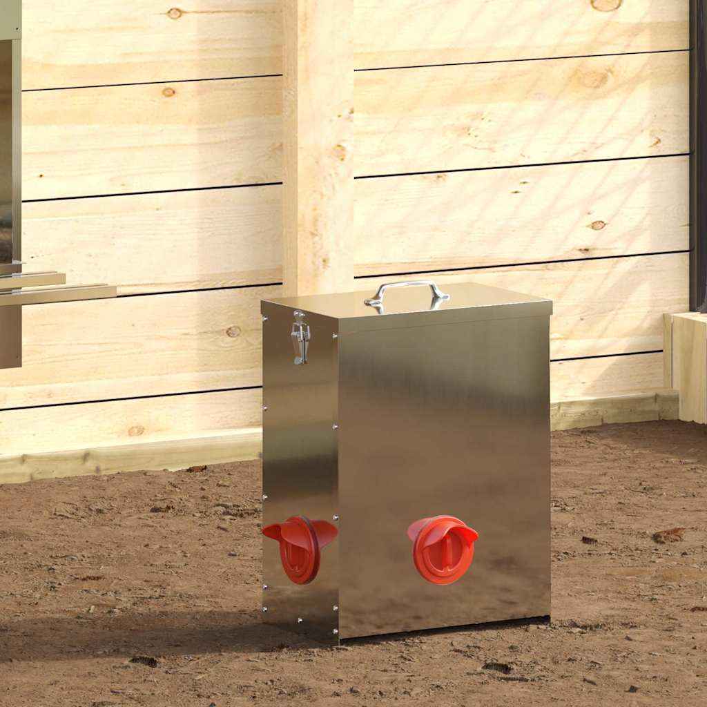 vidaXL Kip voerbak Zwart 32,5 x 20,5 x 43 cm Koudgewalst Staal