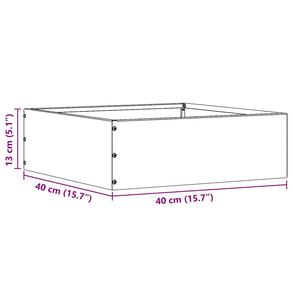 vidaXL Tuinrand Zwart 40 x 40 x 13 cm Staal