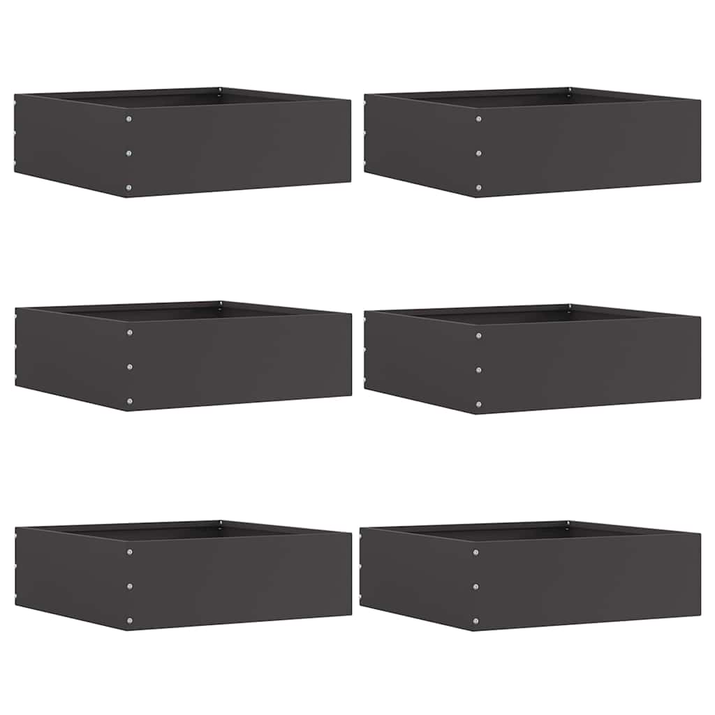 vidaXL Tuinrand Zwart 40 x 40 x 13 cm Staal