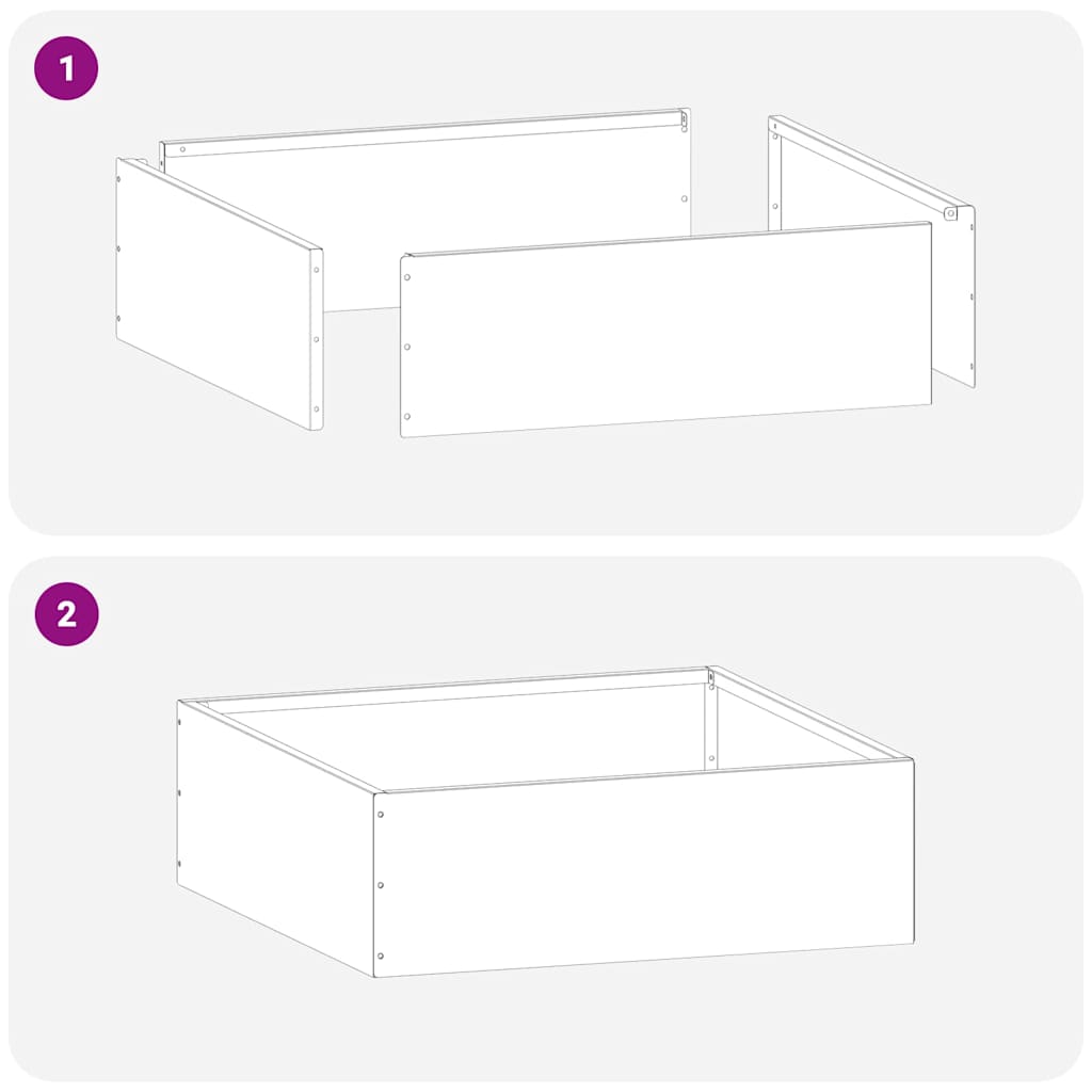 vidaXL Tuinrand Zwart 40 x 40 x 13 cm Staal
