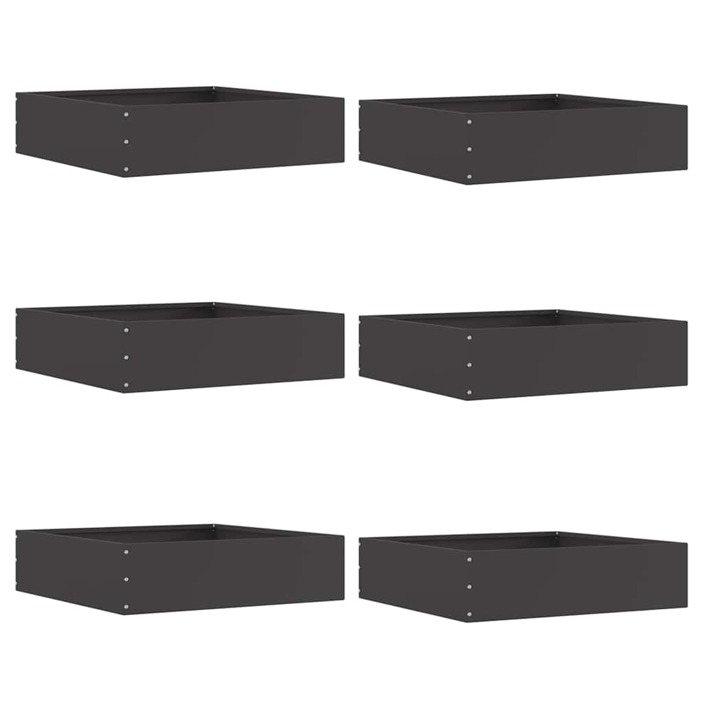 vidaXL Tuinrand Zwart 40 x 40 x 13 cm Staal