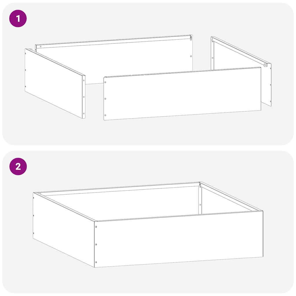 vidaXL Tuinrand Zwart 40 x 40 x 13 cm Staal