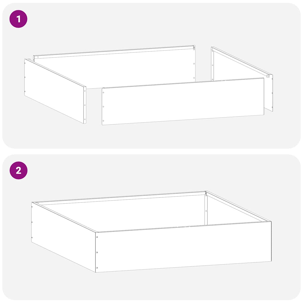 vidaXL Tuinrand Zwart 40 x 40 x 13 cm Staal