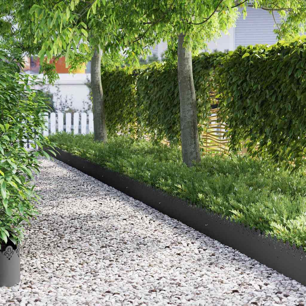vidaXL Gazonranden 10 pcs Zwart 103 x 0,05 x 22 cm Staal