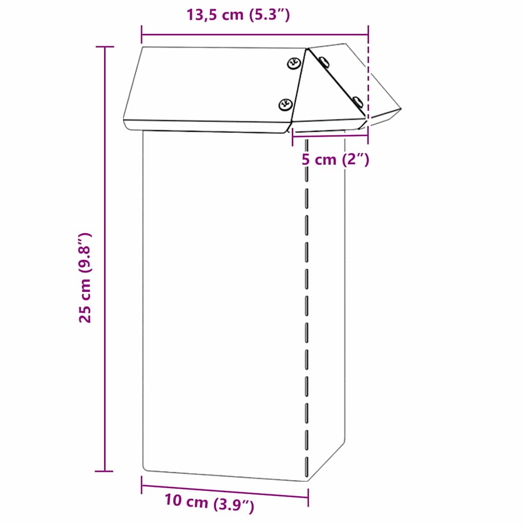 vidaXL Slakkenhekje Zilver 50 x 3,5 x 25 cm Roestvrij staal