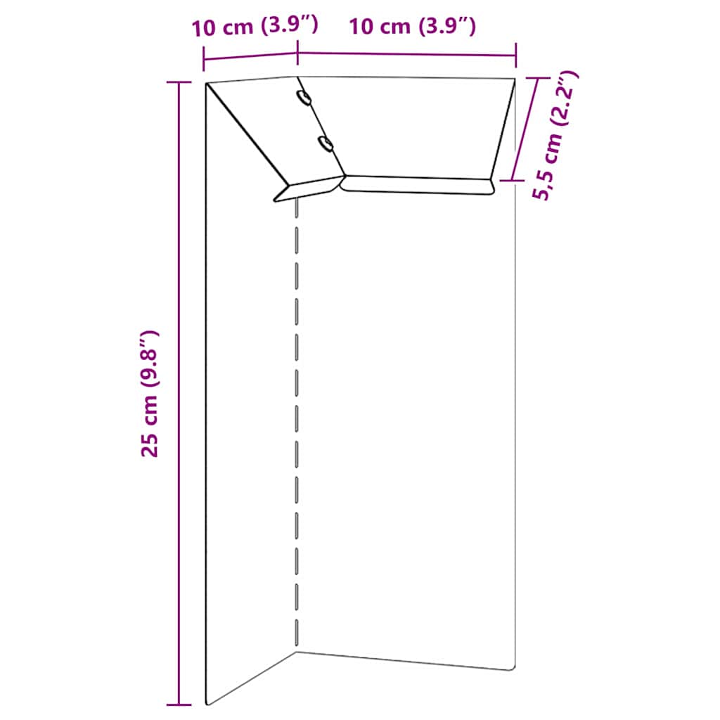 vidaXL Slakkenhekje Zilver 50 x 3,5 x 25 cm Roestvrij staal