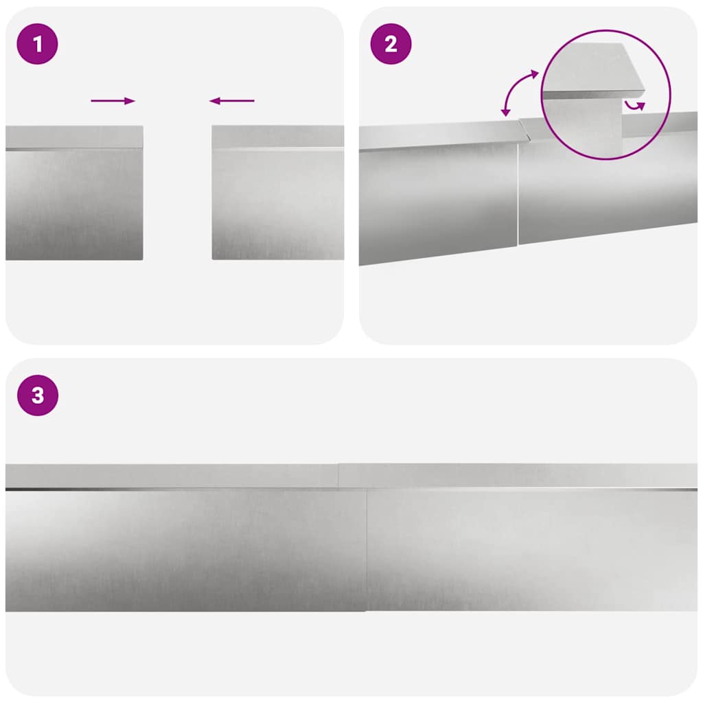vidaXL Slakkenhekken 8 pcs Zilver Roestvrij staal