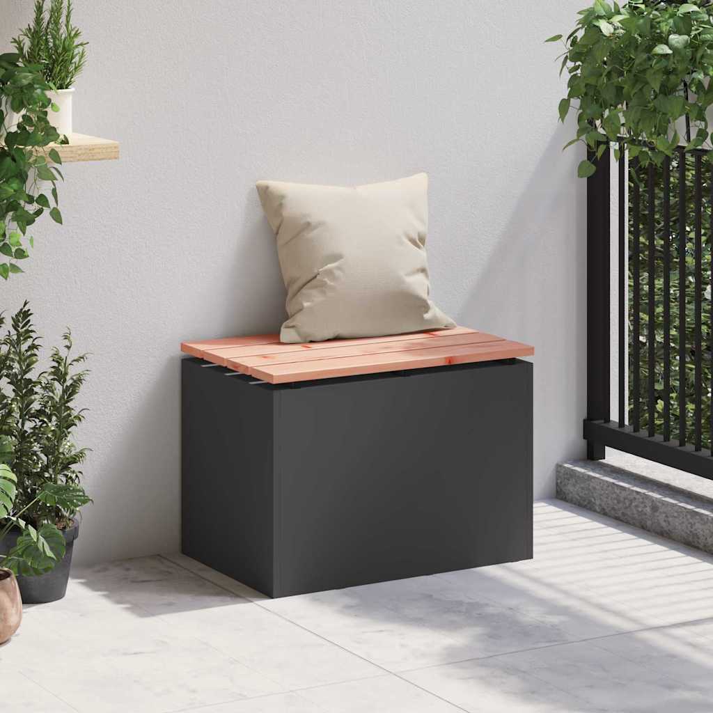 vidaXL Tuinbank Zwart 60 x 40 x 43 cm Massief douglas hout en staal