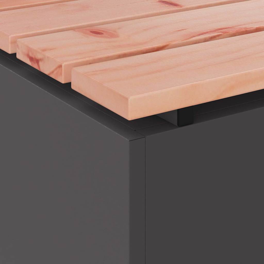 vidaXL Tuinbank Zwart 60 x 40 x 43 cm Massief douglas hout en staal