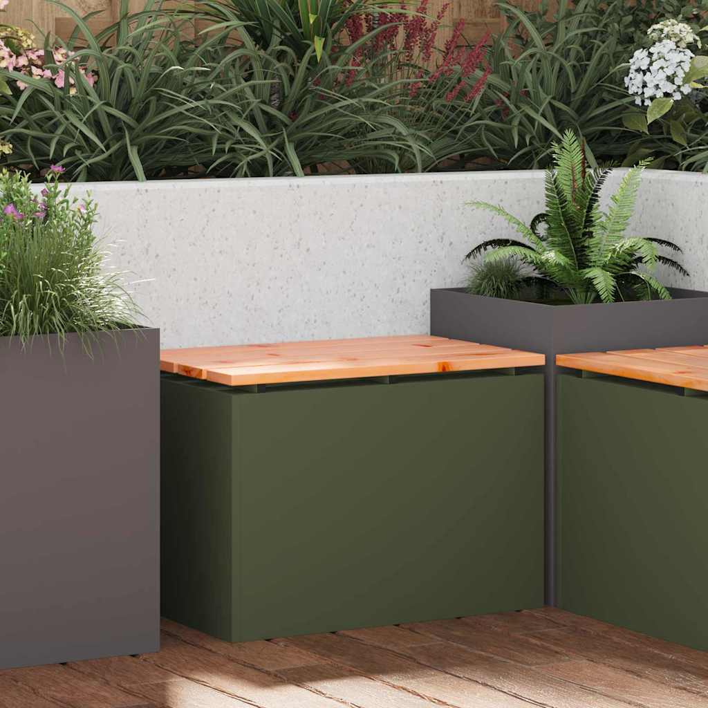 vidaXL Tuinbank Zwart 60 x 40 x 43 cm Massief douglas hout en staal