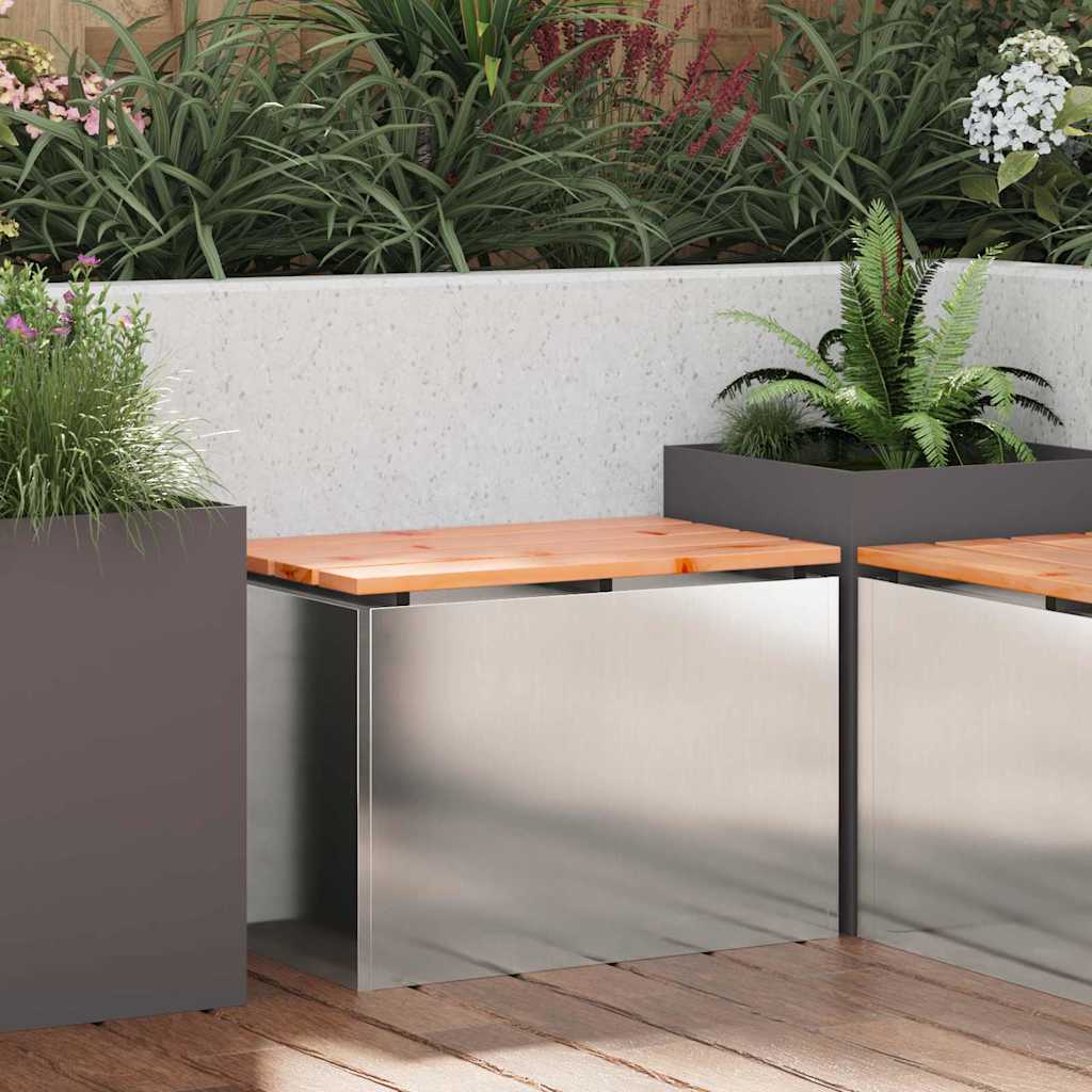 vidaXL Tuinbank Zwart 60 x 40 x 43 cm Massief douglas hout en staal