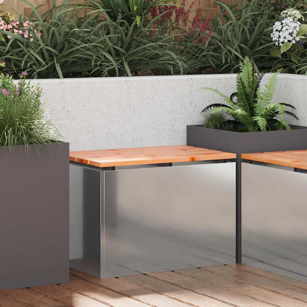 vidaXL Tuinbank Zwart 60 x 40 x 43 cm Massief douglas hout en staal