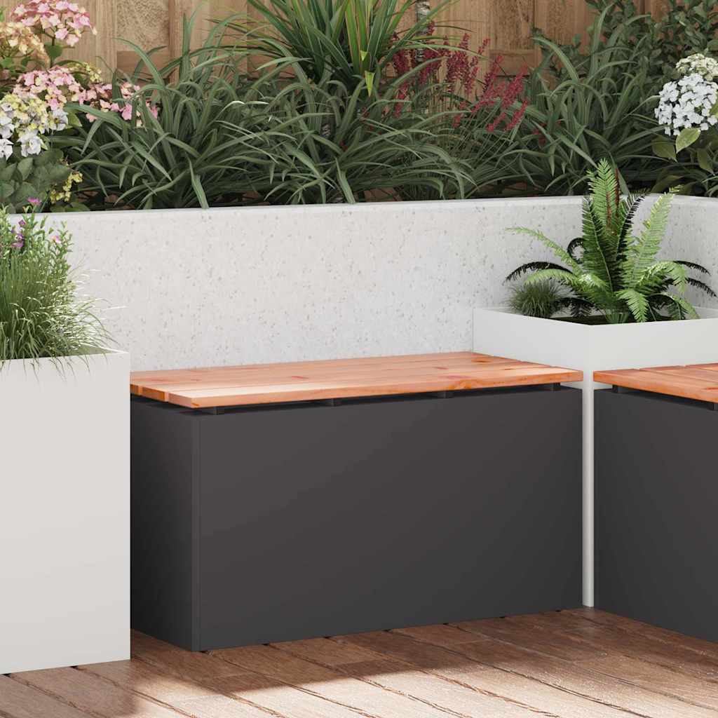vidaXL Tuinbank Zwart 60 x 40 x 43 cm Massief douglas hout en staal