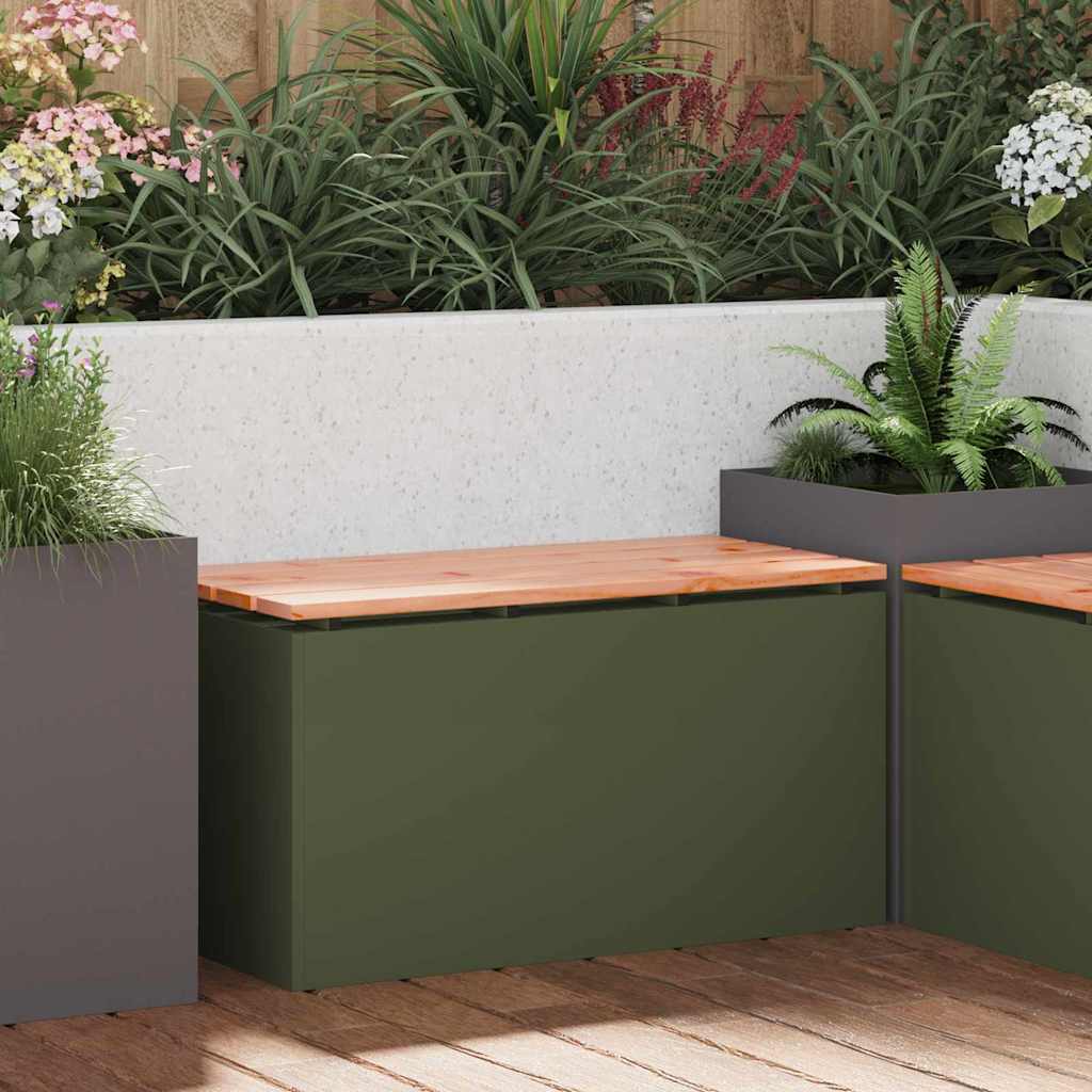 vidaXL Tuinbank Zwart 60 x 40 x 43 cm Massief douglas hout en staal