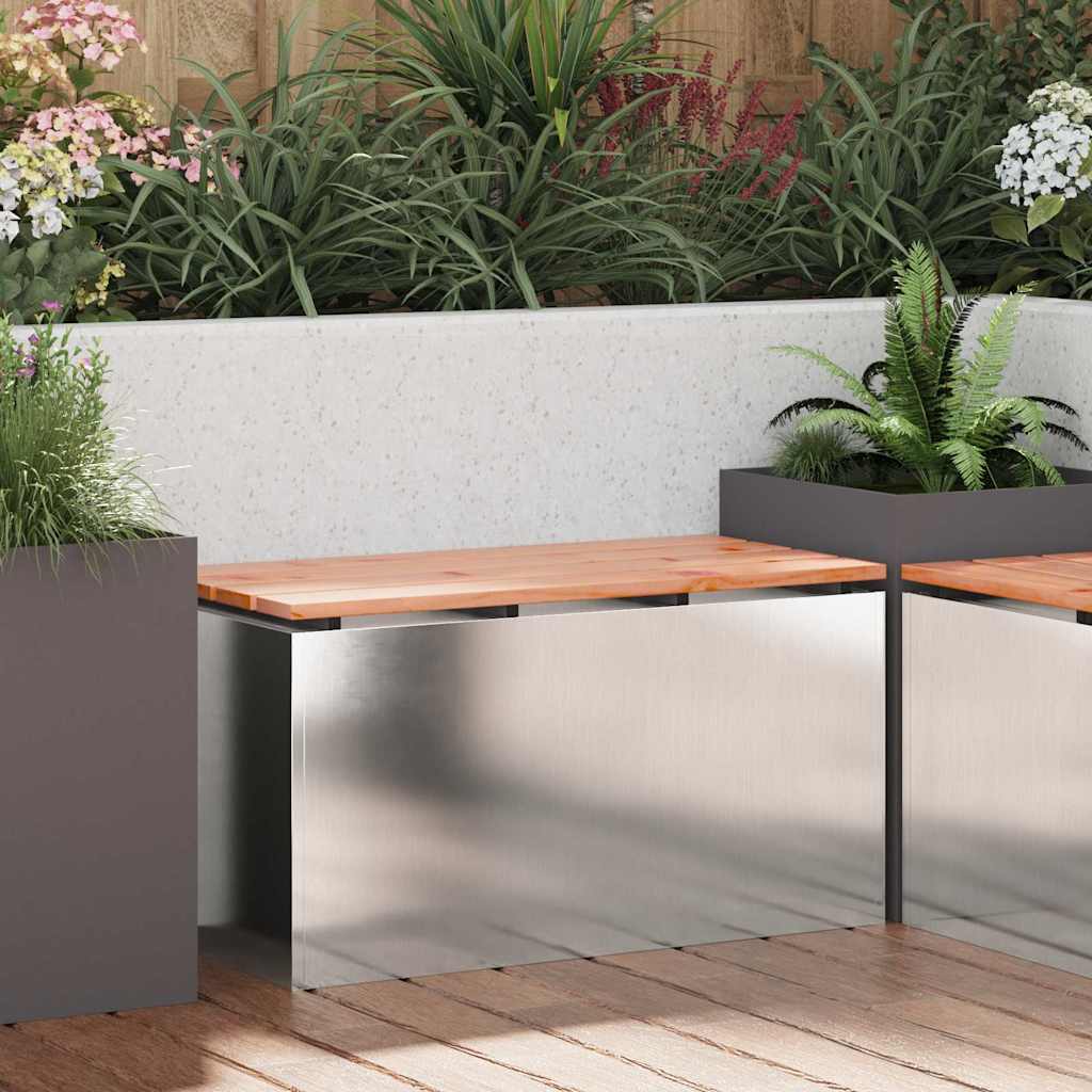 vidaXL Tuinbank Zwart 60 x 40 x 43 cm Massief douglas hout en staal