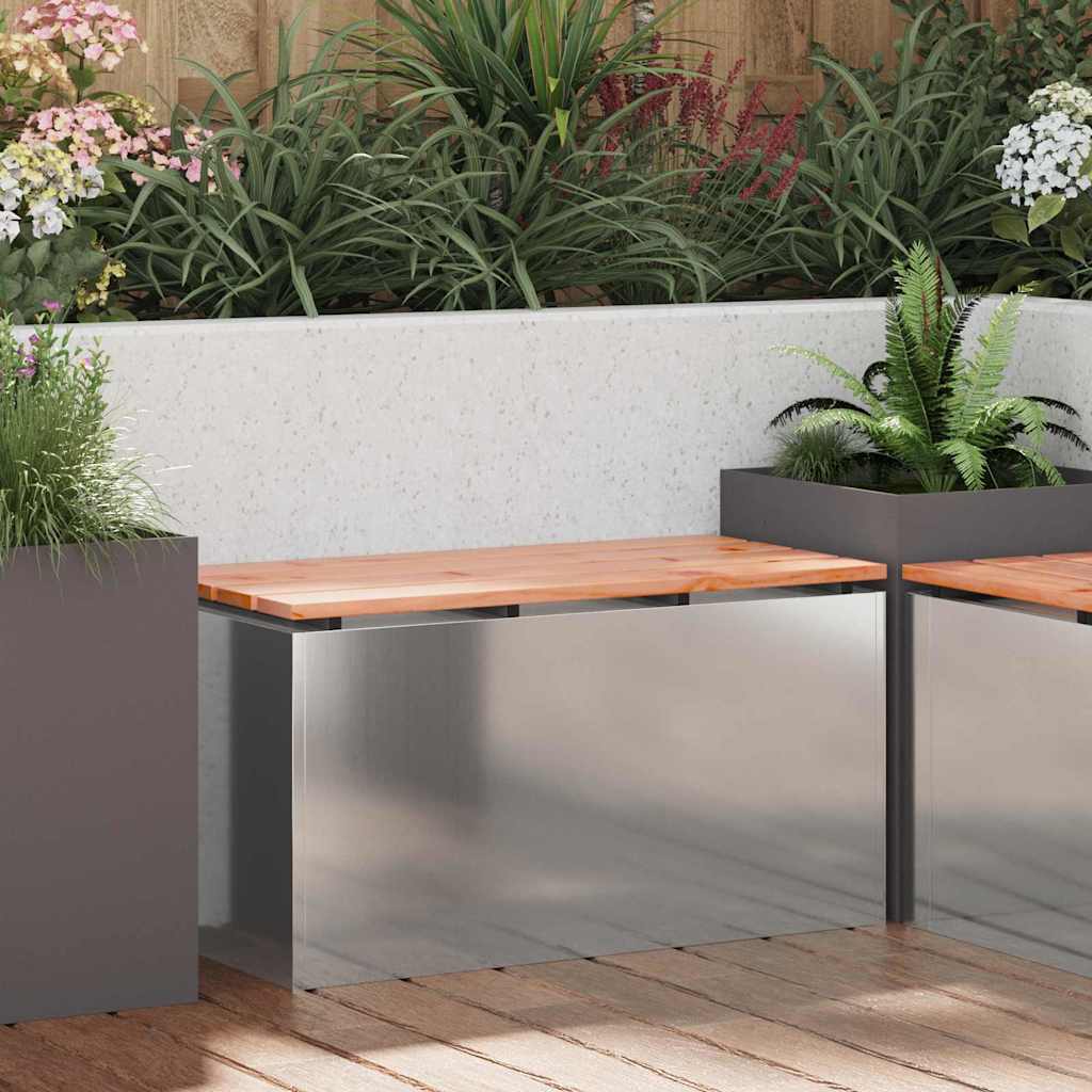 vidaXL Tuinbank Zwart 60 x 40 x 43 cm Massief douglas hout en staal