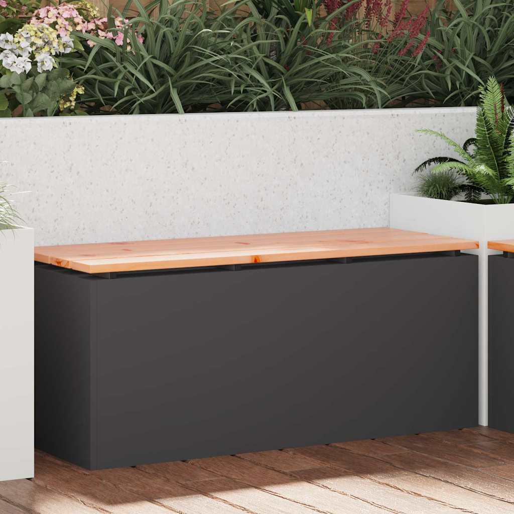 vidaXL Tuinbank Zwart 60 x 40 x 43 cm Massief douglas hout en staal