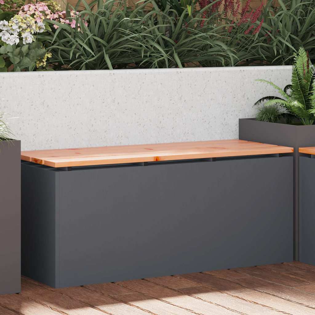 vidaXL Tuinbank Zwart 60 x 40 x 43 cm Massief douglas hout en staal