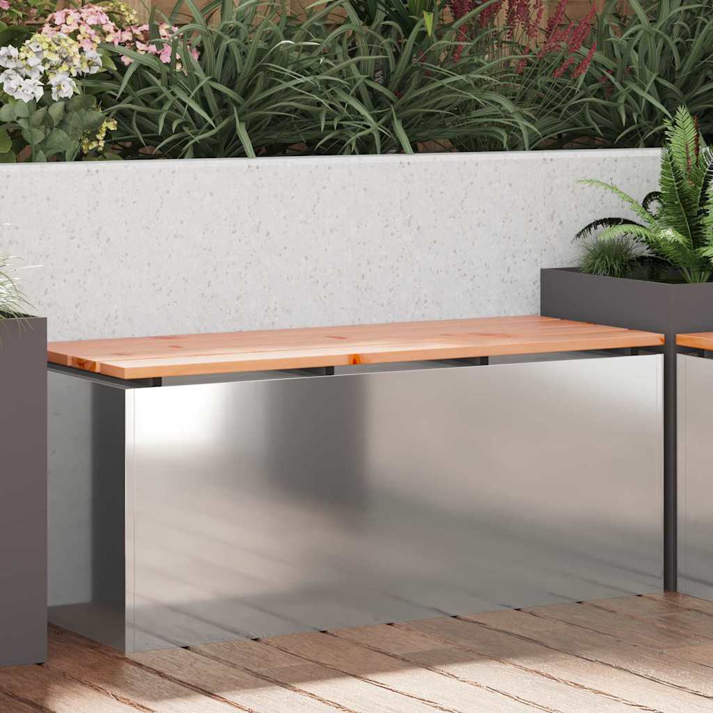 vidaXL Tuinbank Zwart 60 x 40 x 43 cm Massief douglas hout en staal