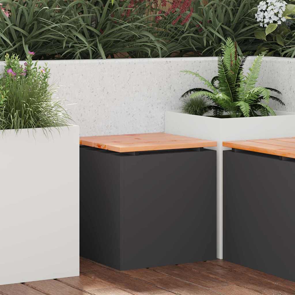 vidaXL Tuinbank Zwart 60 x 40 x 43 cm Massief douglas hout en staal