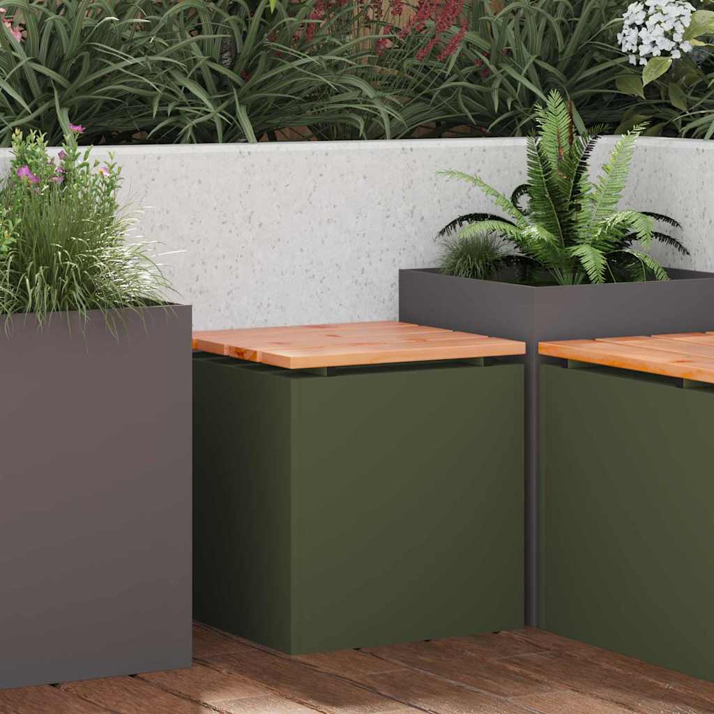 vidaXL Tuinbank Zwart 60 x 40 x 43 cm Massief douglas hout en staal