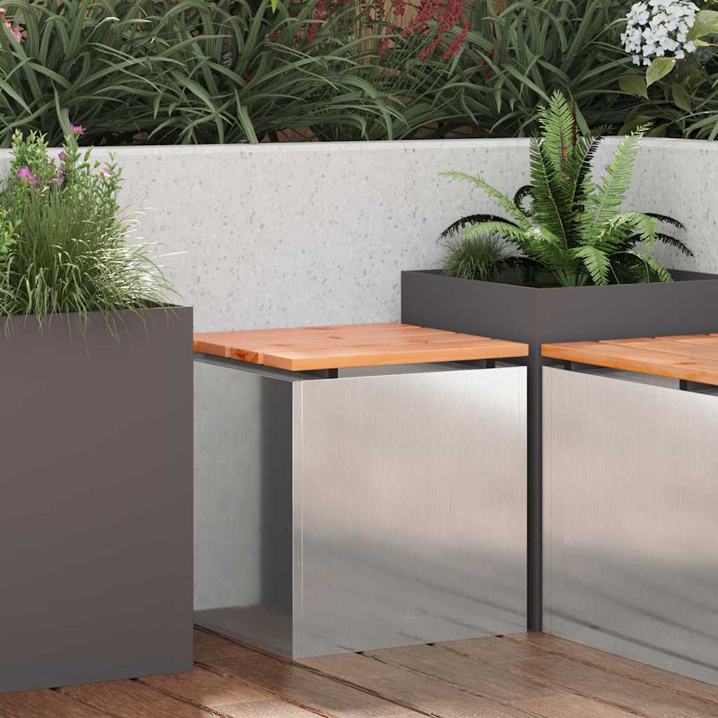 vidaXL Tuinbank Zwart 60 x 40 x 43 cm Massief douglas hout en staal