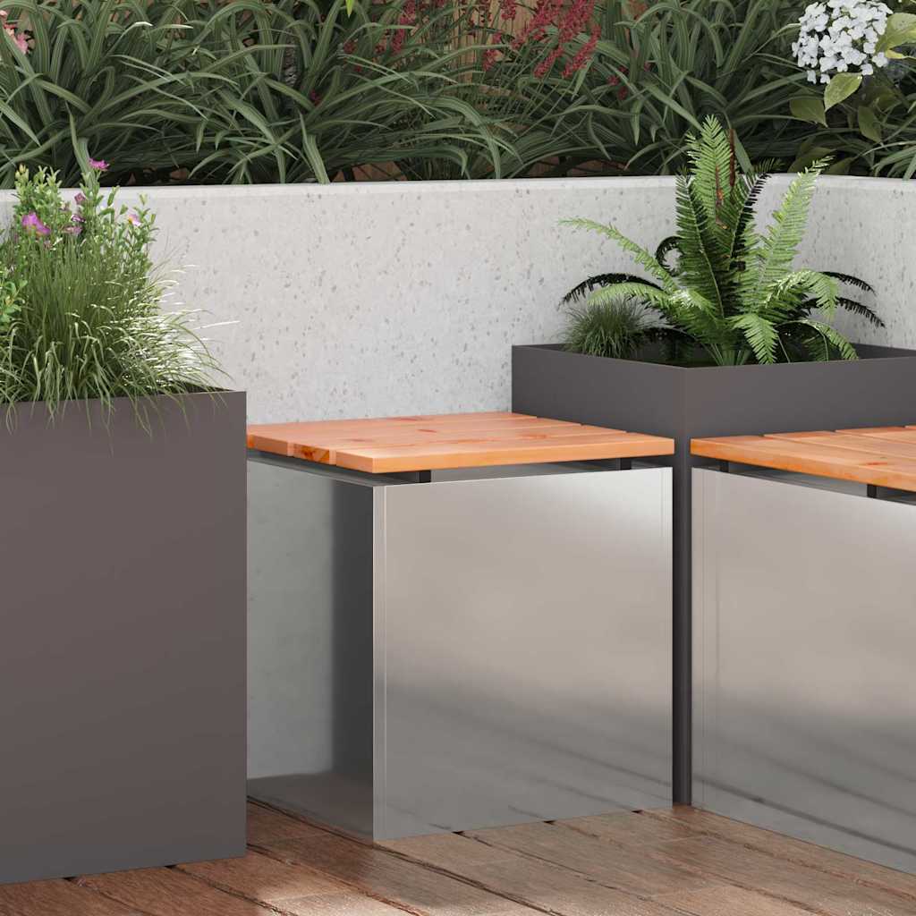 vidaXL Tuinbank Zwart 60 x 40 x 43 cm Massief douglas hout en staal