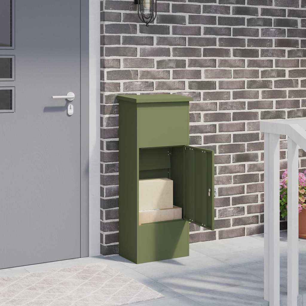 vidaXL Pakket inwerp box Zwart 44.5 x 29 x 110.5 cm Staal