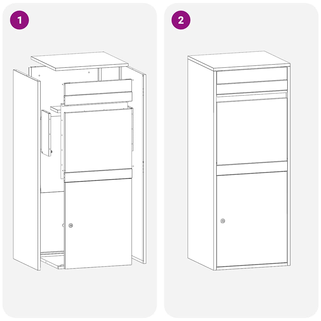 vidaXL Pakket inwerp box Zwart 41 x 38 x 103 cm Staal