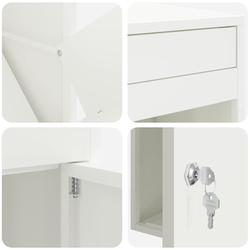 vidaXL Pakket inwerp box Zwart 41 x 38 x 103 cm Staal
