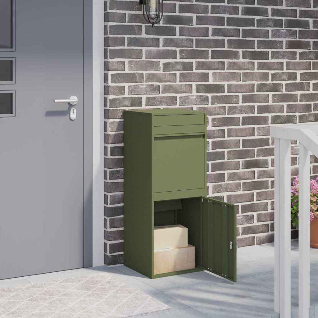 vidaXL Pakket inwerp box Zwart 41 x 38 x 103 cm Staal
